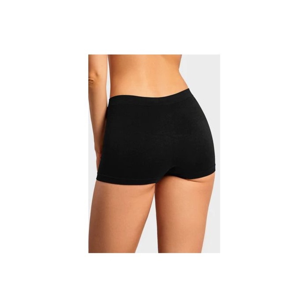 Sofra Ladies Seamless Plus Size Boyshort Panty - Black